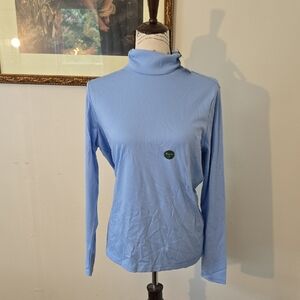 L.L. Bean Light Blue Turtleneck Top